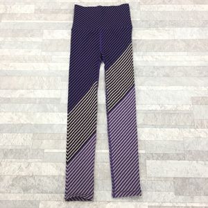 Free People Purple and Black Striped Leggings